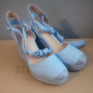 I.N.C Blue Espadrille Wedge Sandals